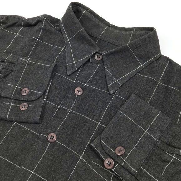 Bugatchi Uomo Charcoal Shirt Size Medium Rayon Sz - Picture 3 of 8